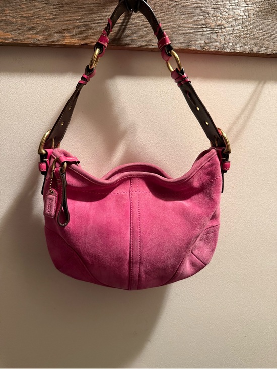 Coach Handbags - Coach Pink Suede Y2K SoHo  Hobo Shoulder Bag Vintage 3656